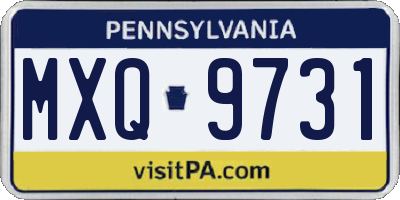 PA license plate MXQ9731