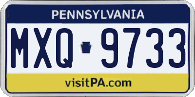 PA license plate MXQ9733
