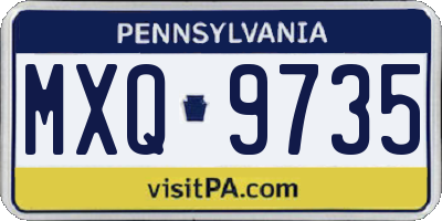 PA license plate MXQ9735