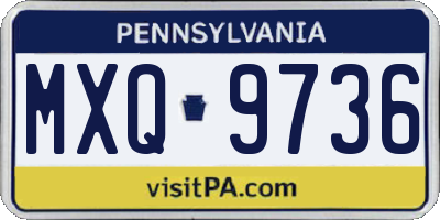 PA license plate MXQ9736