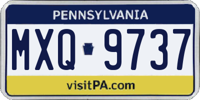 PA license plate MXQ9737