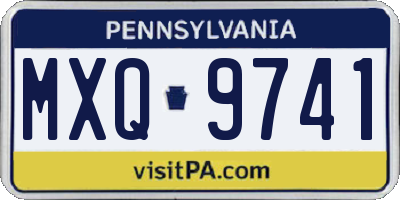 PA license plate MXQ9741