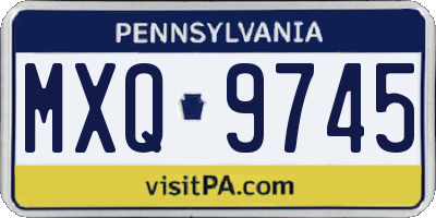 PA license plate MXQ9745