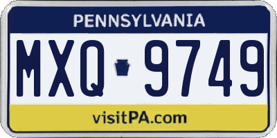 PA license plate MXQ9749
