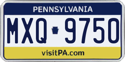 PA license plate MXQ9750