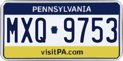 PA license plate MXQ9753