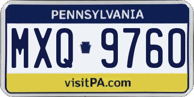 PA license plate MXQ9760