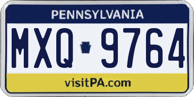 PA license plate MXQ9764