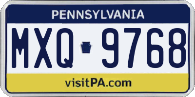 PA license plate MXQ9768