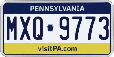 PA license plate MXQ9773