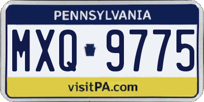PA license plate MXQ9775