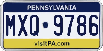 PA license plate MXQ9786