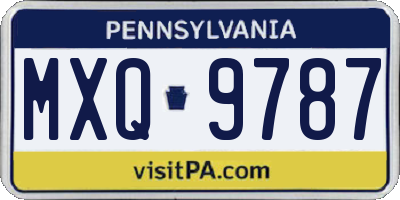 PA license plate MXQ9787