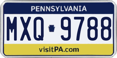 PA license plate MXQ9788