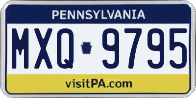PA license plate MXQ9795