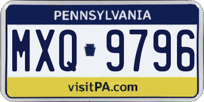 PA license plate MXQ9796