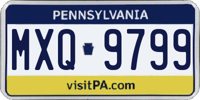 PA license plate MXQ9799