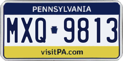 PA license plate MXQ9813