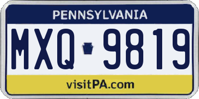 PA license plate MXQ9819