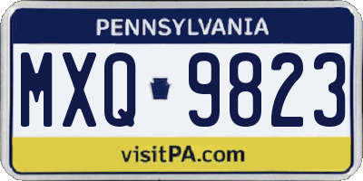 PA license plate MXQ9823