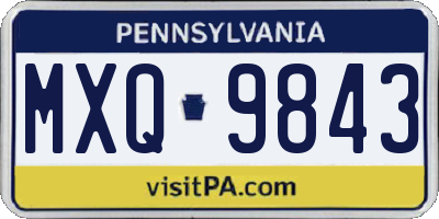 PA license plate MXQ9843