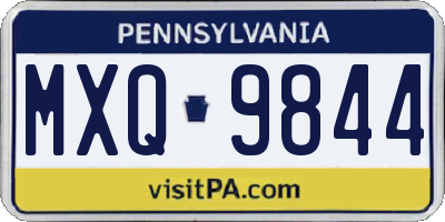 PA license plate MXQ9844