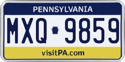 PA license plate MXQ9859