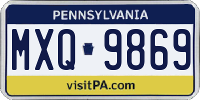 PA license plate MXQ9869