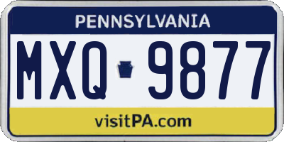PA license plate MXQ9877