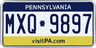 PA license plate MXQ9897