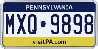 PA license plate MXQ9898