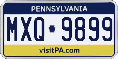 PA license plate MXQ9899