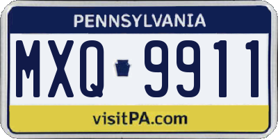 PA license plate MXQ9911