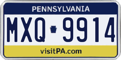 PA license plate MXQ9914