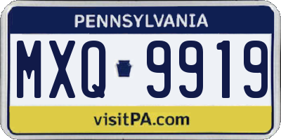 PA license plate MXQ9919