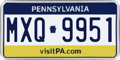 PA license plate MXQ9951