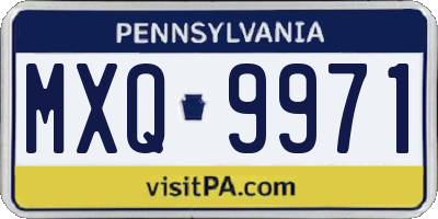 PA license plate MXQ9971