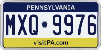 PA license plate MXQ9976