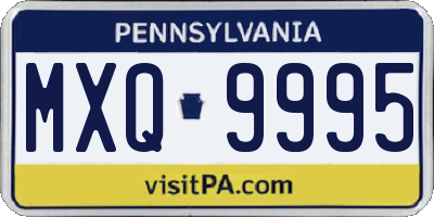 PA license plate MXQ9995
