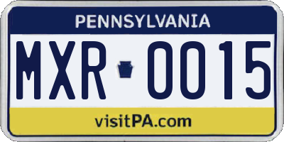 PA license plate MXR0015