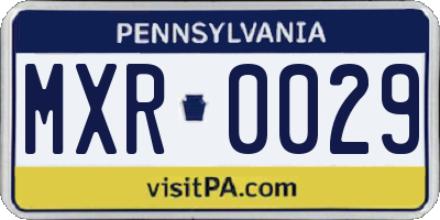 PA license plate MXR0029