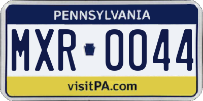 PA license plate MXR0044