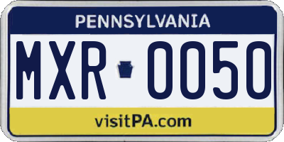 PA license plate MXR0050