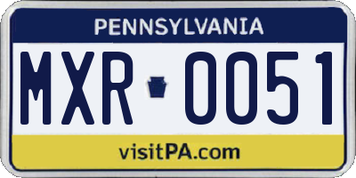 PA license plate MXR0051