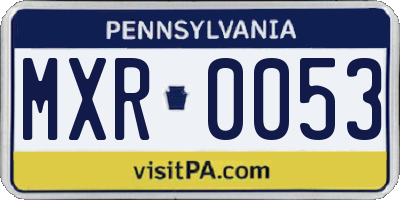 PA license plate MXR0053