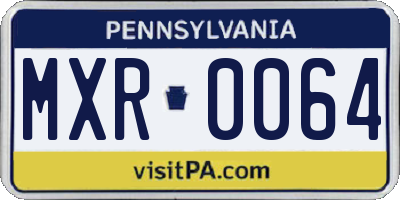 PA license plate MXR0064