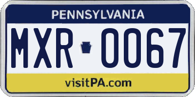 PA license plate MXR0067