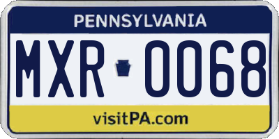 PA license plate MXR0068