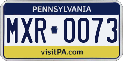 PA license plate MXR0073