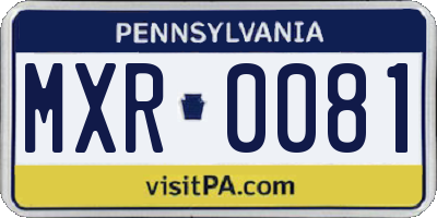 PA license plate MXR0081